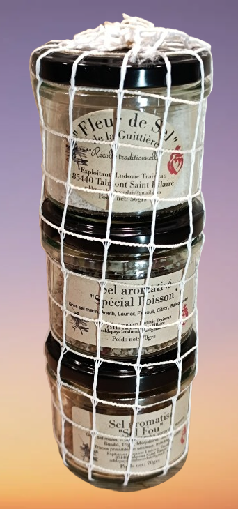Trio "gros sels aromatis&eacute;s" et fleur de sel