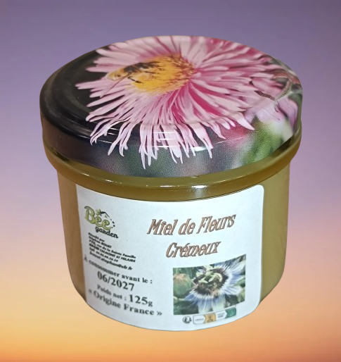 Miel local de fleurs cr&eacute;meux 125grs.