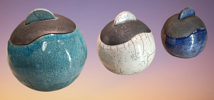 Les "Boules &agrave; sel RAKU". Fabrication artisanale 