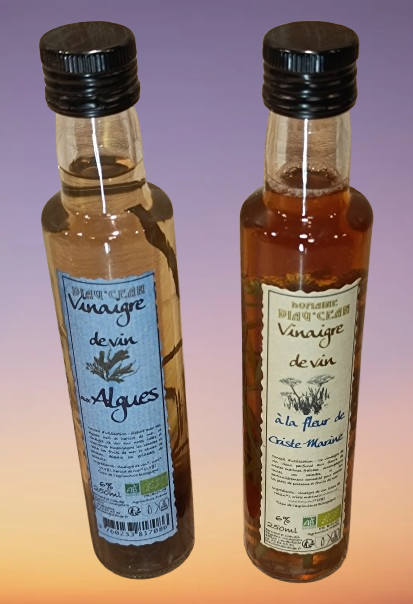 Les vinaigres bio - aux Algues - &agrave; la fleur de Criste Marine