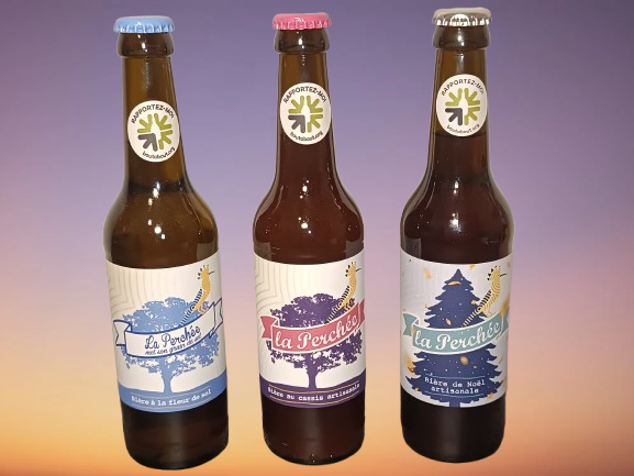 Les bi&egrave;res bio 33 et 75cl. A la fleur de sel, aux myrtilles, de No&euml;l